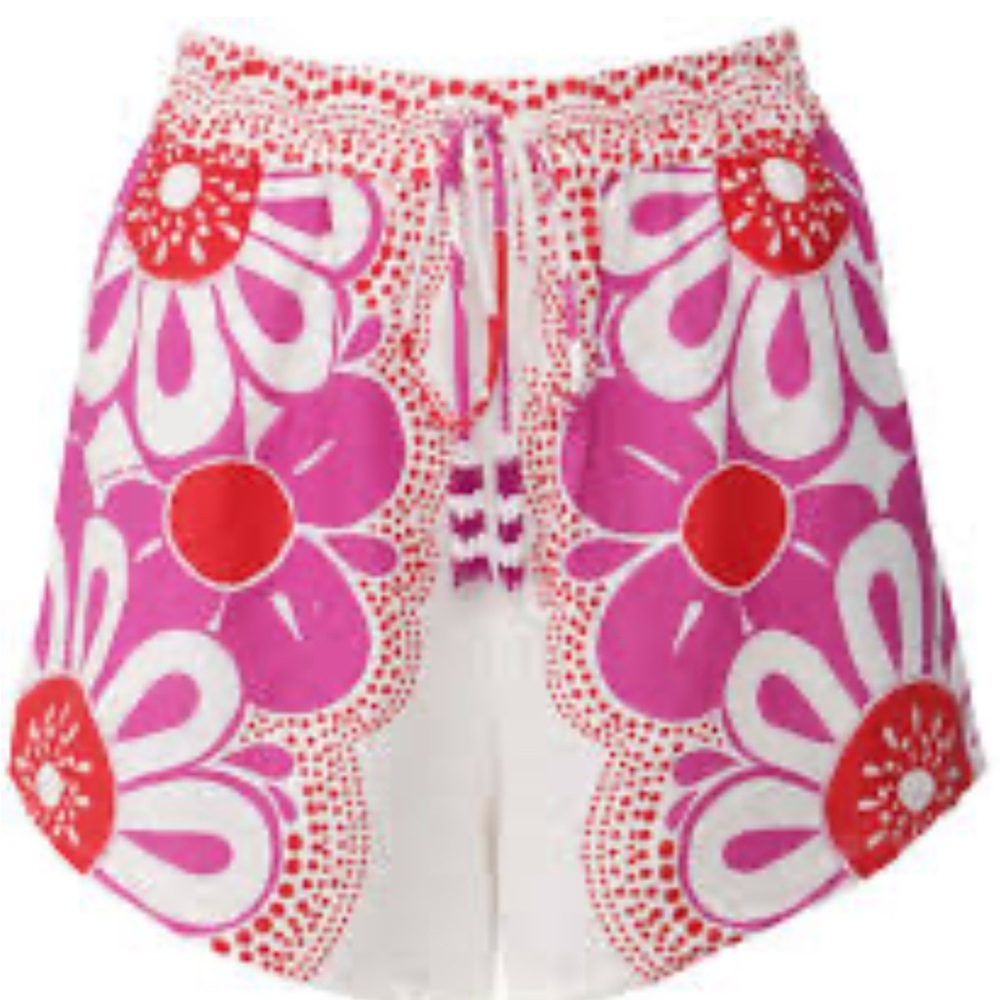 FARM Rio | Maia Floral-Print Shorts Red Purple Pink Cream Sz XS